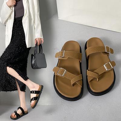 Fashion Beach Shoes Womens Slippers Outdoor Pantofle Rubber Flip Flops Slides 2025 New Soft Casual Leisure Woman Beach Shoes