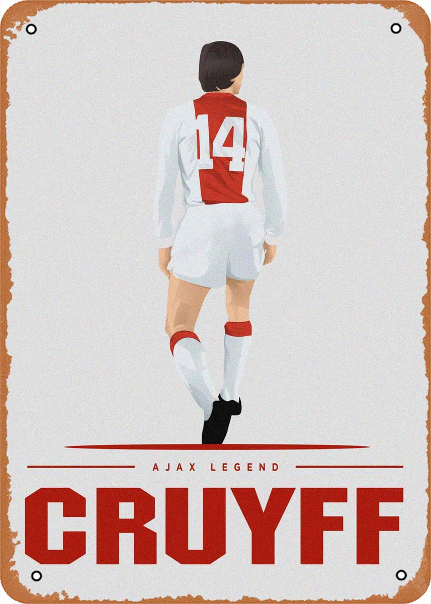 Johan Cruyff Metal Tin Sign x in Sport Player Vintage Poster Man Cave Decorative 20x30cm(7.8x11.8inch)