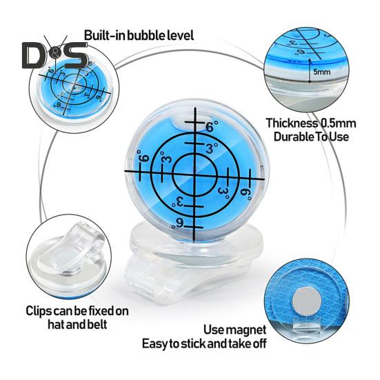 1/4ks Značkovač na čepici golfového levelu Lehká spona na značkovač golfového míčku s barevným designem Příslušenství ke golfové čepici se snadno přenáší