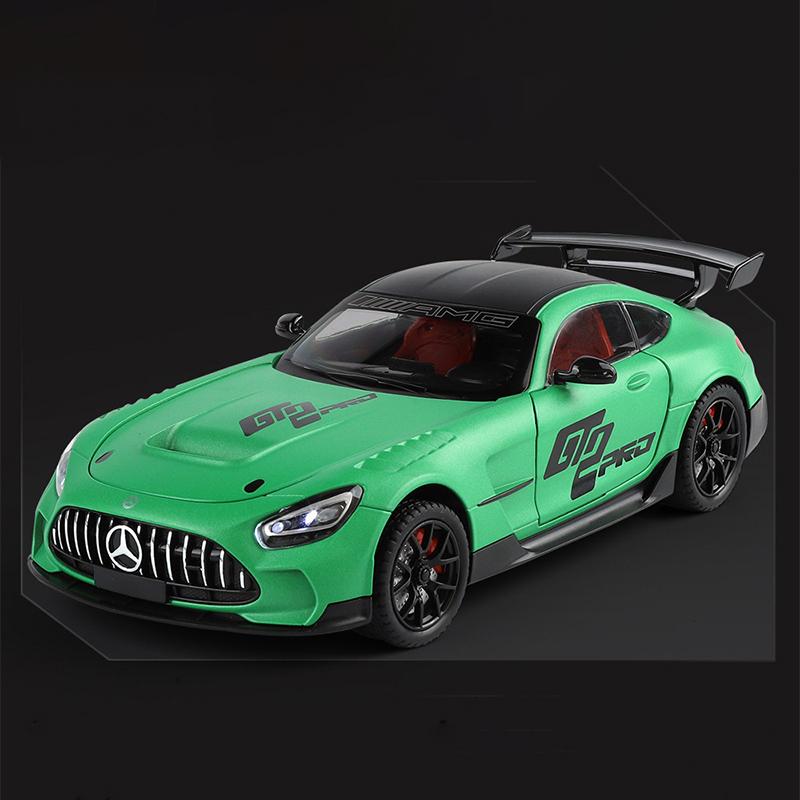1/24 Mercedes Benzs AMG GT Alloy Miniature Car Diecast Metal Scale Car Model Sound and Light Collection Children Toy Vehicles Gifts