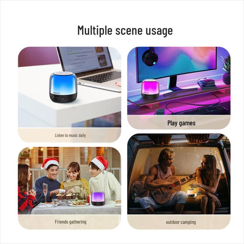 Philips TAS1108 Portable Bluetooth Speaker with Ambient Light CN plug (adapter included)