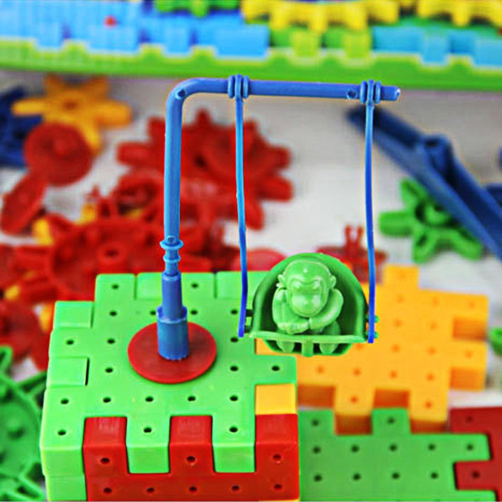 Children Electric Gears 3D Puzzle Building Kits Plastic Bricks Educational Toys