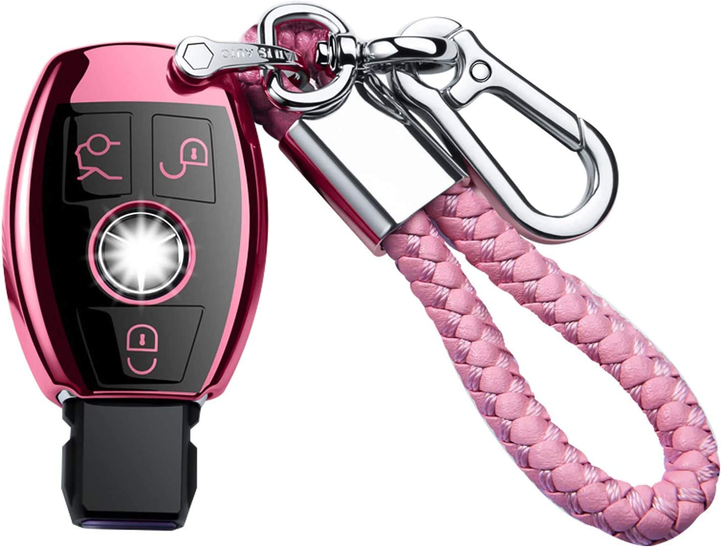 

Чехол для ключа Mercedes Benz из ТПУ с полной защитой на 360 градусов, чехол для ключа автомобиля, подходит для золотой