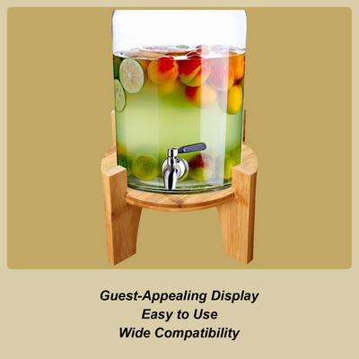 Round Base Wooden Drinking Water Rack Drink Dispenser Stand Juice Can Drinking Water Dispenser Base For Restaurant Bar