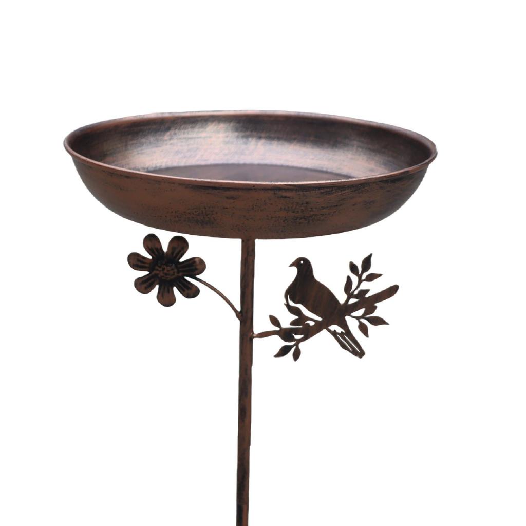 Standing Bird Bath Bowl ,Yard ,Gift ,Balcony, Fence, Deck Park Wildbird Drinking Porch Bird Feeder Tray with Stake