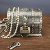 Pirate Jewelry Box Large Vintage Chinese Wedding Celebration Pearl Treasure Box Alloy Handmade Jewelry Storage Box with Lock