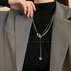 Advanced design splicing fringed sweater chain women's light luxury niche temperament necklace new collarbone chain