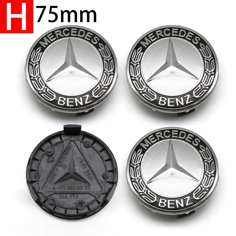ABS Car Wheel Center Hub Caps 4PCS 56MM 60mm 75MM For Mercedes Benz AMG W203 W206 W220 W205 W211 GLA GLC Emblem Tire Rim CoversA