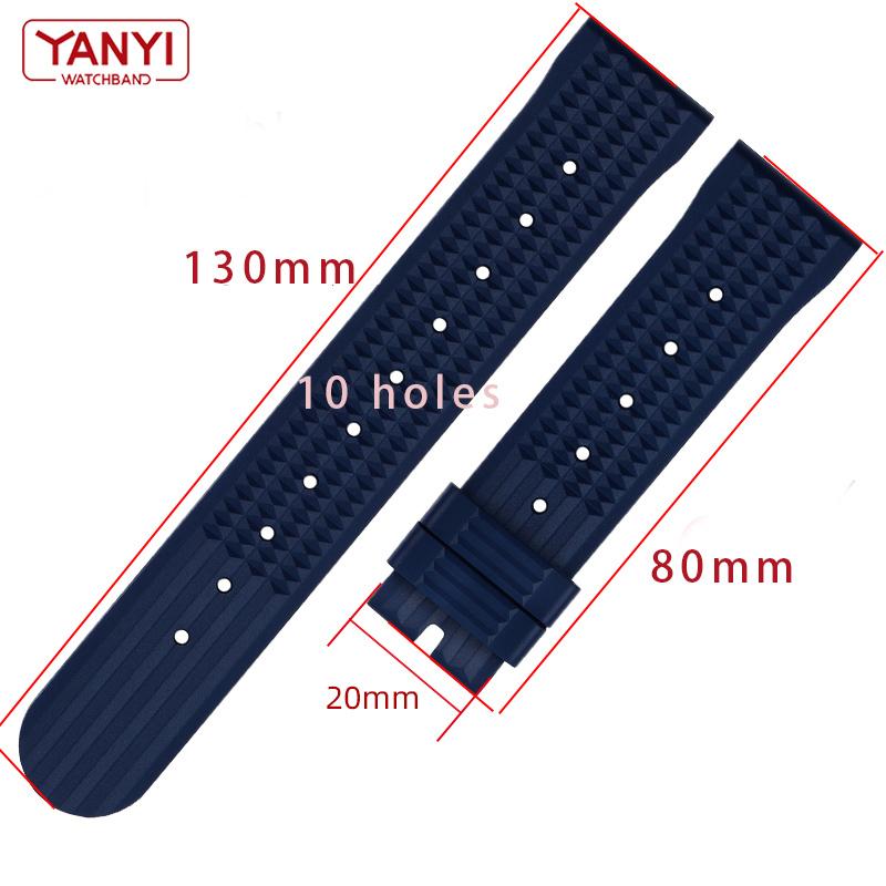 Klockarmband i fluorgummi 20 mm 22 mm dammtätt gummiband för omega seiko huawei Samsung klockarmband märke sportklockarmband