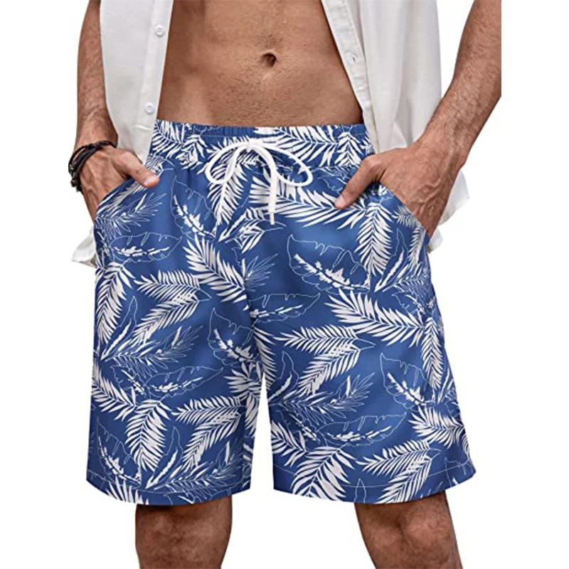 Hawaii Vacation Beach Shorts For Men 3D Printed Flower Casual Short Pants Board Shorts Elastic Bandage Swimsuit Swim Trunks