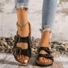 Slippers women's spring summer new products women's cool slippers large size buckle lazy one pedal platform beach shoes tide