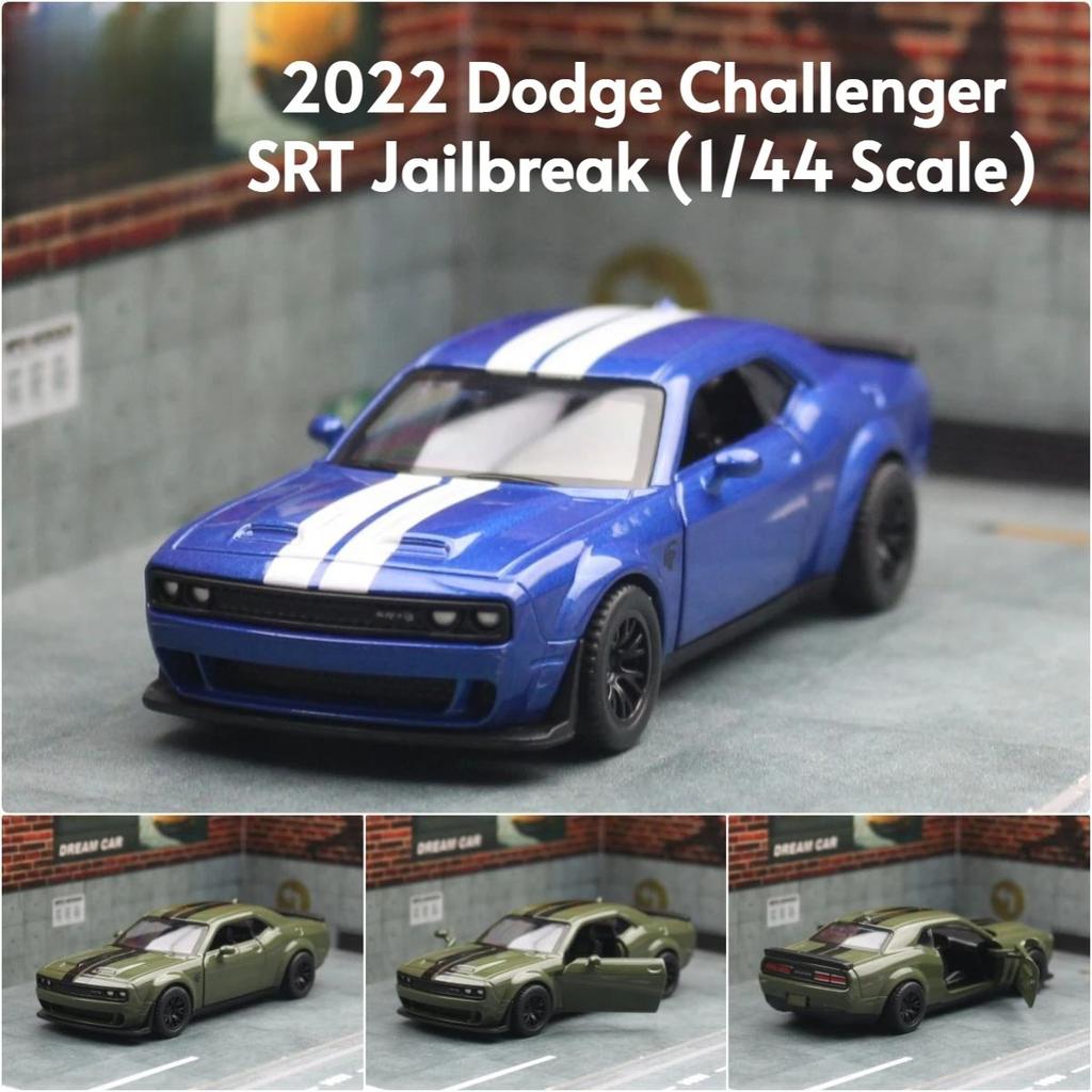 1/44 Dodge Challenger SRT Hellcat игрушечная модель автомобиля литая металлическая миниатюрная машина открывающиеся двери откидывающиеся назад коллекционный подарок для ребенка