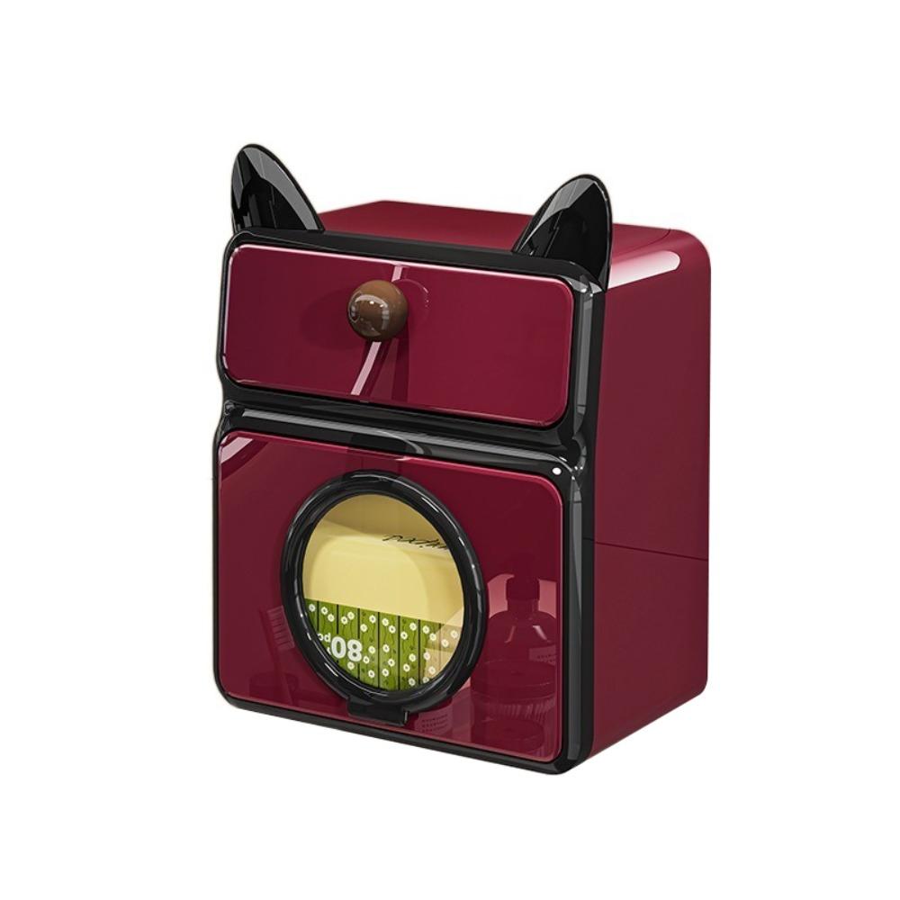 

Carton Waterproof Toilet Tissue Box Rustproof With Lid Toilet Paper Holder No Punching Tissue Storage Box Toilet червоний