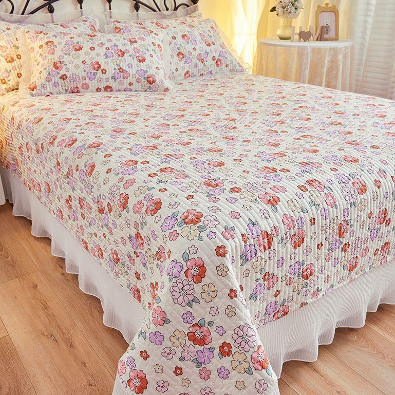 New Washed Cotton Bed Cover Four Season Universal Thick Bed Sheet Single Piece Bed Skirt Bed