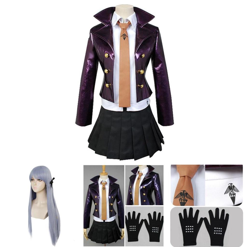 Danganronpa Kyoko Kirigiri Costume Dress Set With Elegant Uniform Style And Gloves
