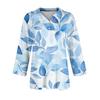 Women's Fashion Casual Button-up Seven-quarter Sleeve Floral Print Lapel Top