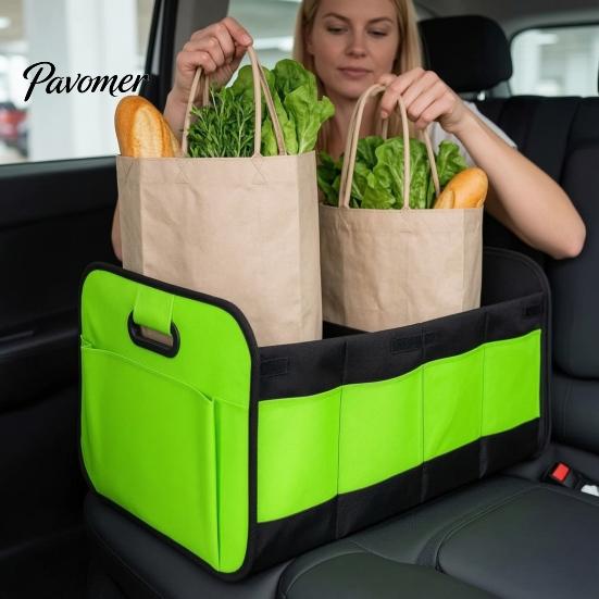 Partitioned Cargo Organizer Car Trunk Organizer, Compartments Design, Durable Waterproof Heavy Duty Vehicle Storage Oxford Container for And