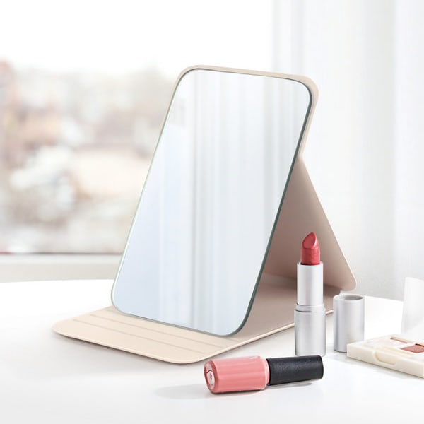 Ivory Cover Stand Square Mirror Medium Size