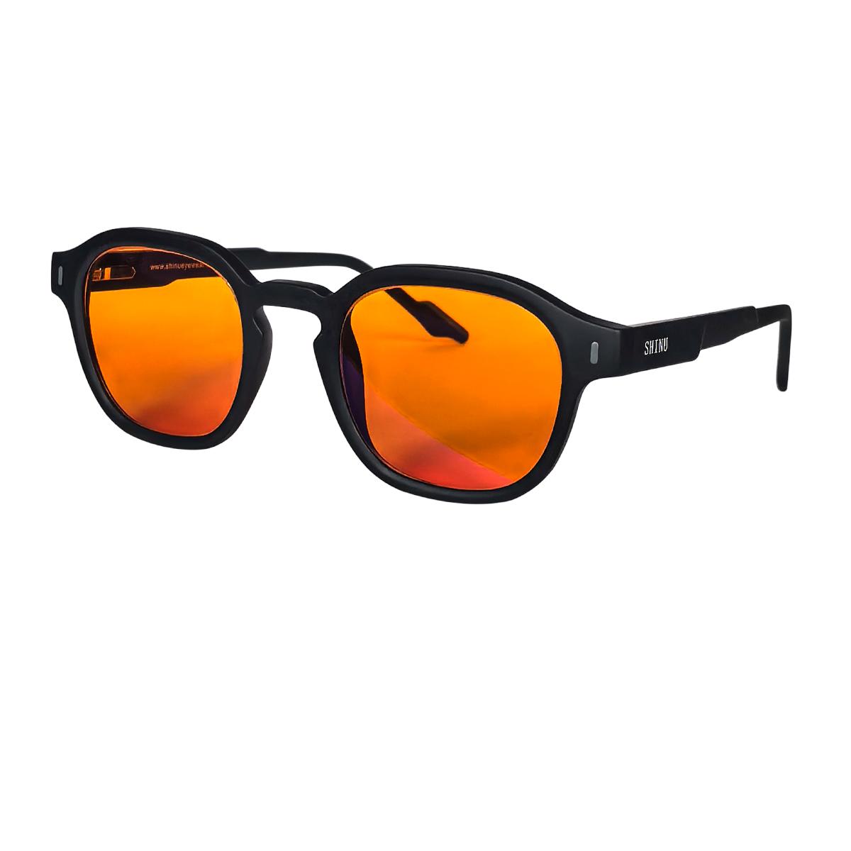 SHINU Blue Light Blocking Glasses for Compter Phone Working Glasses For Men Orange Lense Gaming Glasses