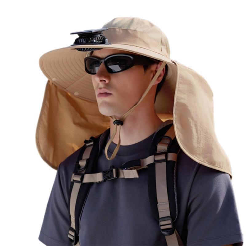 Rechargeable Outdoor Hat Built In Fan Solar Charging Lightweight Breathable Sun Protection For Men Women
