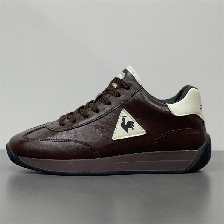 2025 Rooster Forrest Gump Men's Winter Fleece-Lined Leather Sneakers: Warm, Genuine Leather Low-Top Sports Shoes