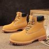 Yellow Color Cow Leather Outdoor Boots For Men&Women Casual Couples Boots Fashion Breathable Military Boots Classic Design