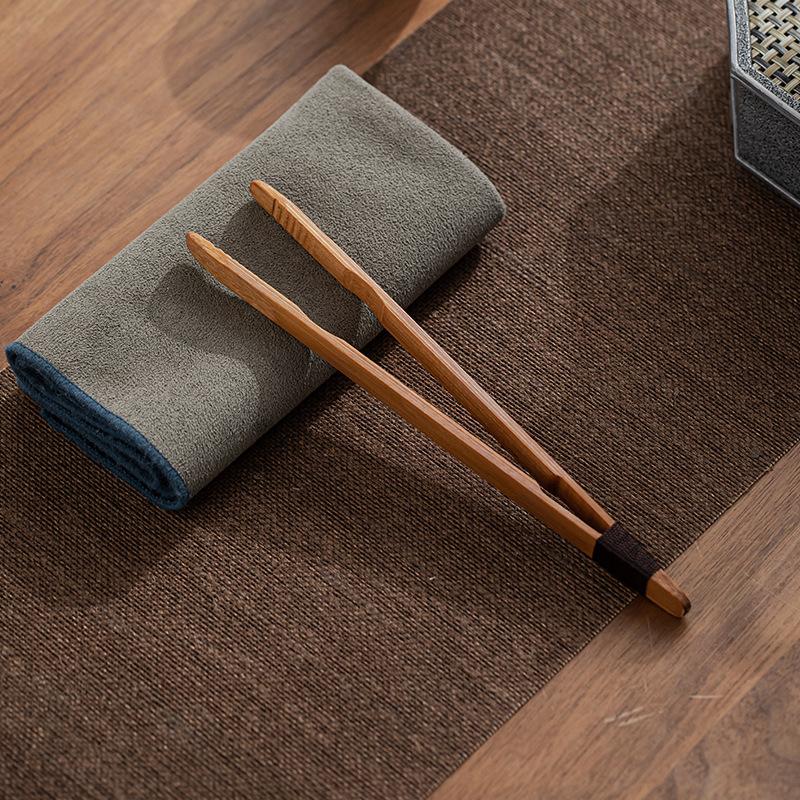 Verbrühschutz Teetassenklemmen Kung Fu Set Zubehör Blattpinzette Bambusklemme Natürliche Wurzel Einzelne Zuckerzange Teegeschirr Küche