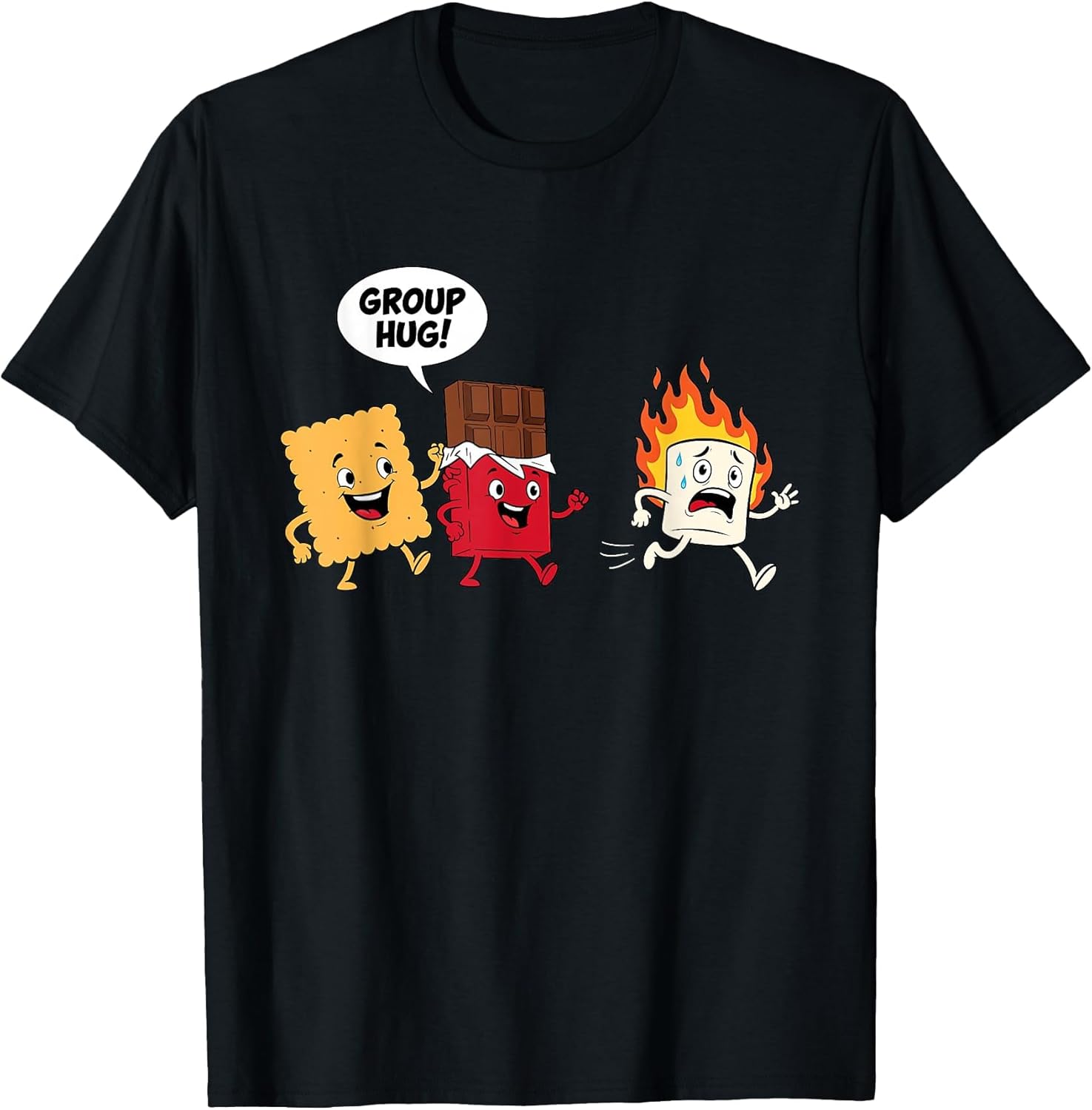 Group Hug Camping Smores Roasting Mashmallow Outdoor Camper T-Shirt S разноцветный