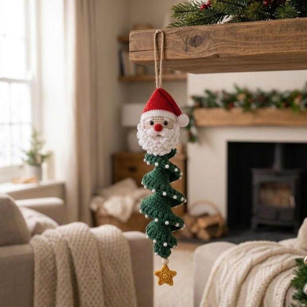 Soft‑Yarn Snowman Spiral Crochet DIY Kit Handmade Gift DIY Crochet Santa Claus Decor Holiday Party