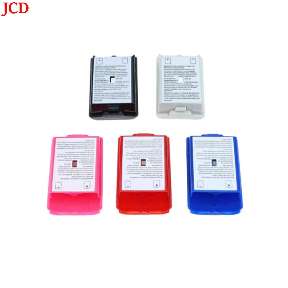 JCD 2x AA Battery Back Cover Pack Replacement Part for Xbox 360 Wireless Controller + 4 Silicone Grip Cap Cover Black