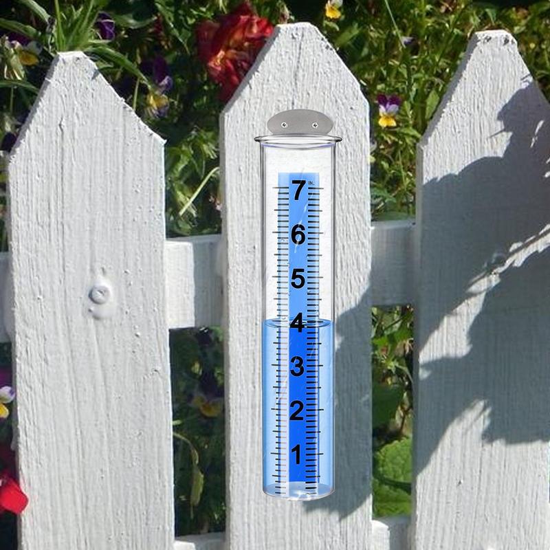 Garden Rain Gauge Freeze Proof Water Rain Meter Transparent Accurate Measuring Tool With Large Clear Numbers For Lawn Backyard