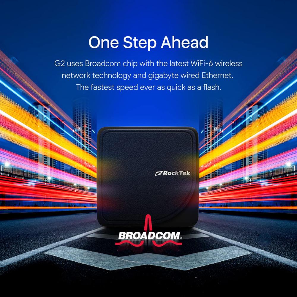 RockTek G2 Android TV 14 Smart TV Box Google&Netflix Certified S905X4-K Support H.265 4k Wifi6 1000M LAN BT5.0 Set Top Box