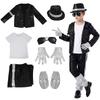 Kids Boys Michael Jackson Cosplay Birthday Party Dance Performance Costume Children Halloween Party Pop Star Outfits Full Set