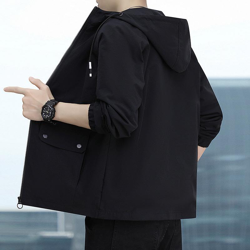 Jacke Herren Trendmarke Sportlich Locker und Lässig Frühling und Herbst Neue Kapuzenjacke Langärmlig