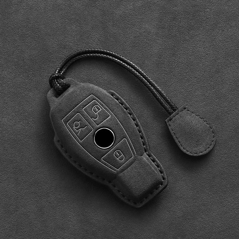 Interior Mouldings Leather Car Key Case For Mercedes Benz A C E S G R Class GLS GLA GLK GLC CLS CLA AMG W204 W205 W212 W463 W176
