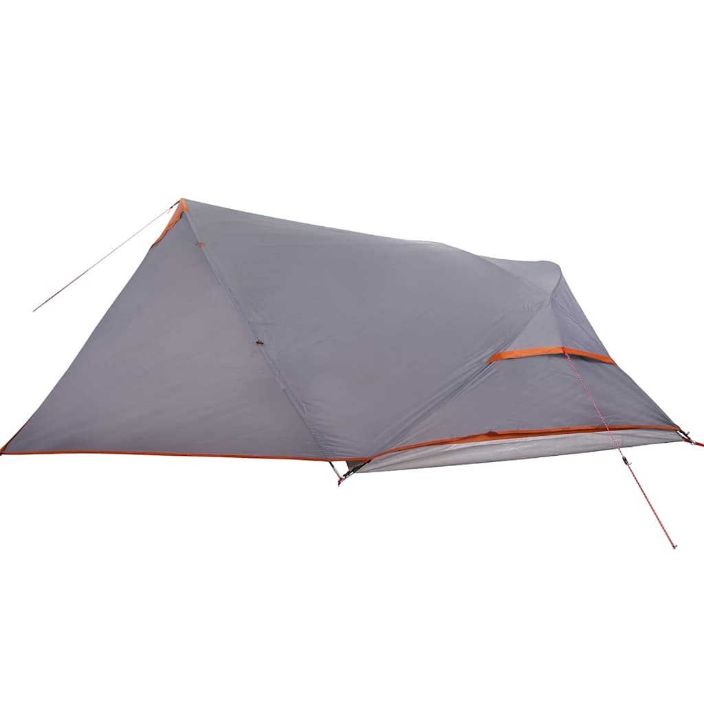 Dome Camping Tent for 4 Persons Gray and Orange Waterproof