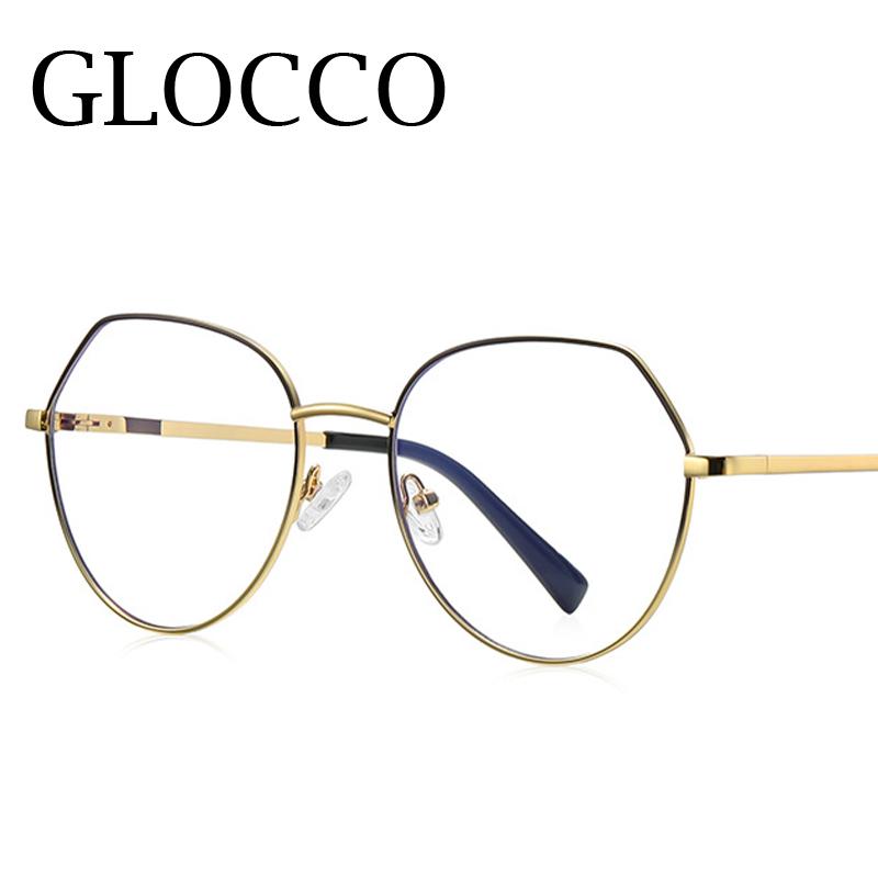 Luxury Anti Blue Light Glasses Men Women Oversized Metal Irregularity Eyeglasses Fashion Ultralight Computer Reading Glasses +2