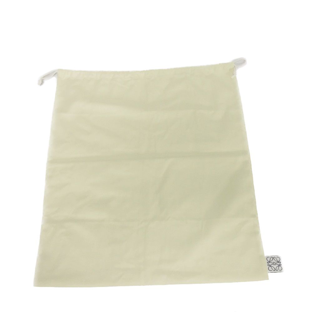 Used 12695 Towel Pouch C822Q29X01 7922 Logo Embossed Cotton All-Over Print Light Beige Calfskin Tan Anagram Pile Ecru