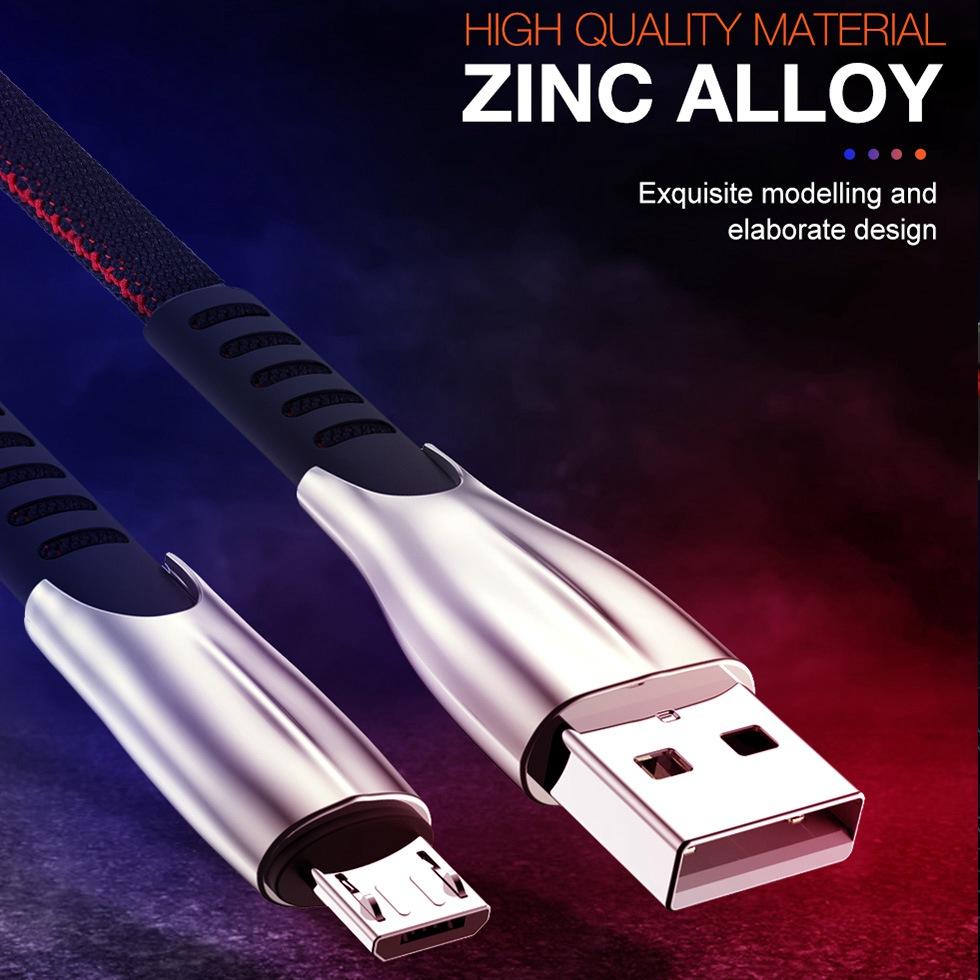 Micro USB kabel ROCK 2,4A rychlé nabíjení synchronizace dat Microusb kabel Android mobilní telefonní kabel