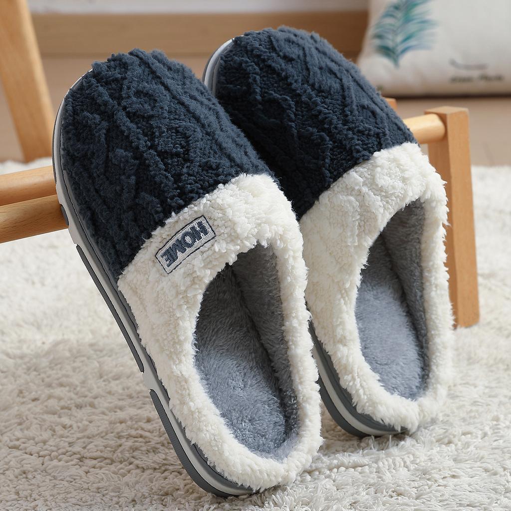 Cotton slippers household winter thickened plush warm home indoor couple non-slip slippers winter cotton mop comfortable