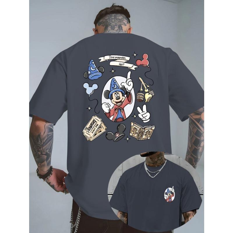 Summer Men's Disney Stitch Pattern T-Shirt Daily Leisure and Theme Activities Wear Unisex Cotton Short Sleeve Oversized