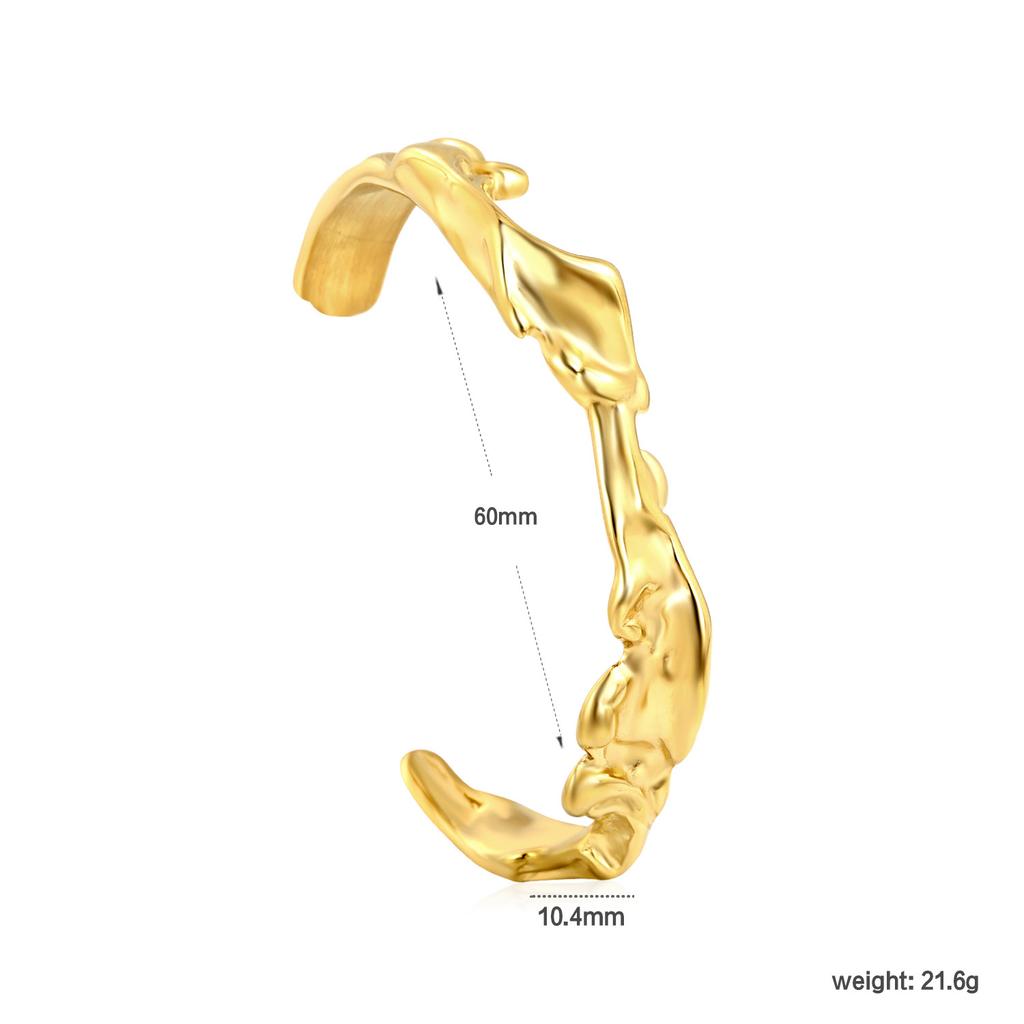 Vintage Geometric Open Cuff Bracelet Fashionable Personalized Jewelry High-End Gold Tone Bangle