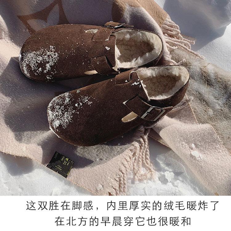 Cowhide version~ Boken shoes women's genuine leather matte flat bottom one pedal soft sole soft surface ugly cute retro Boken shoes single shoes