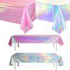 Tablecloth For Table Nappe De Table Tablecloth Birthday Iridesnt Disco Party Decor Shiny Laser Holographic Disposable Covers