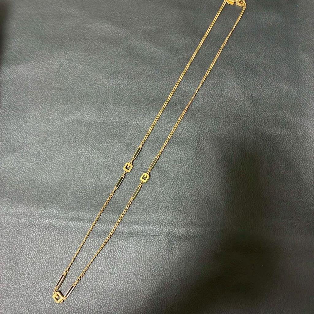 Used GIVENCHY 76cm Long Necklace G Logo Gold 1979