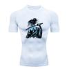 Samurai with Katana Men Sports T-Shirt Training Jogging Running Workout Compression Shirt Rashgard Tops Tee Short Sleeve T-Shirt