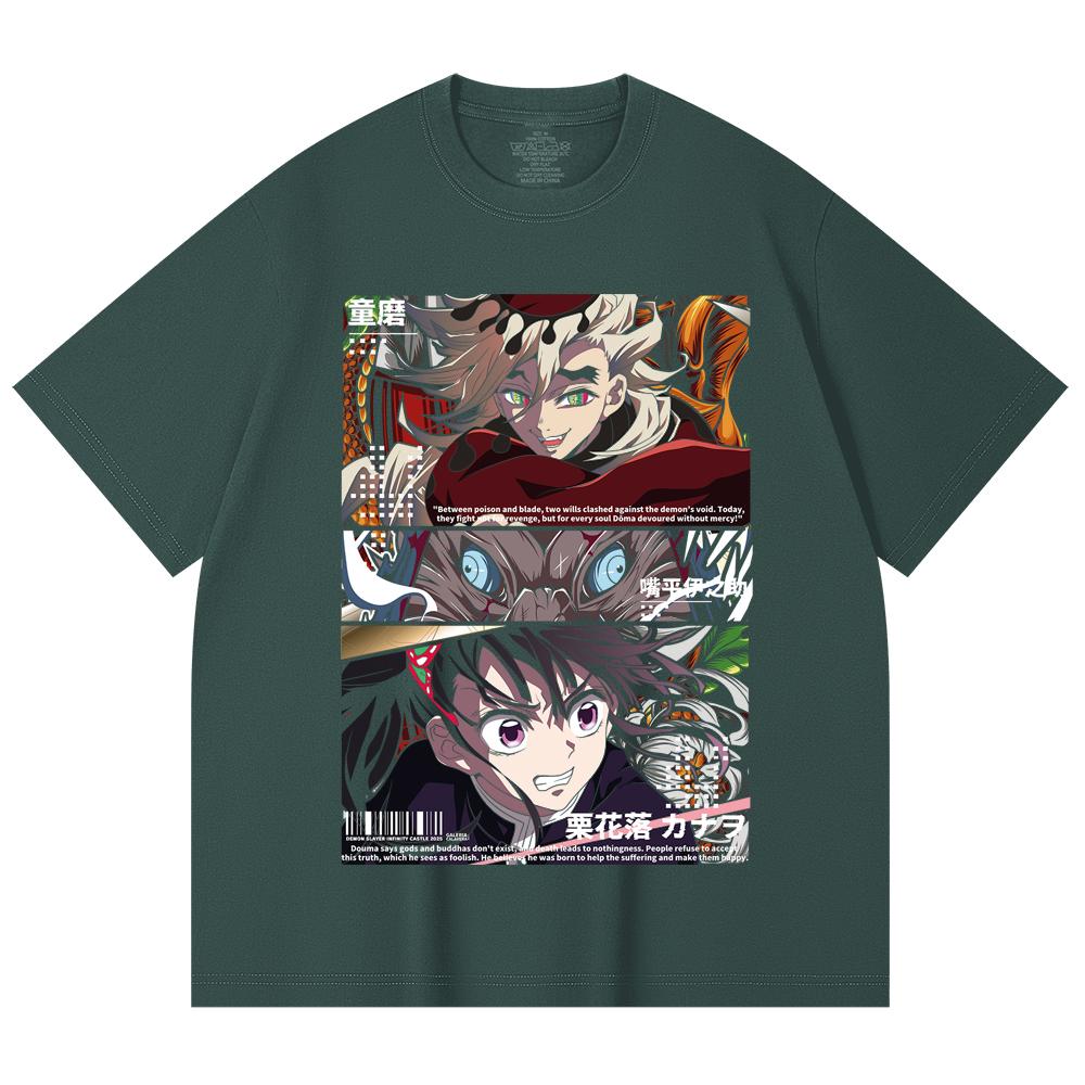 230 Gsm 100% Cotton Demon Slayer V30 Kanao x Doma Print Unisex Heavy Cotton T Shirt