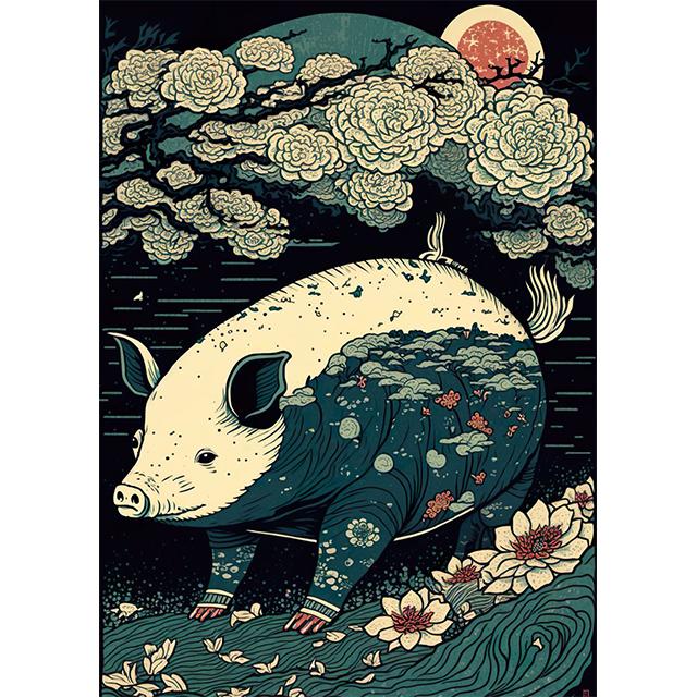 Asian Animals Zodiac Signs Japan China Prints Poster Canvas Painting Modern Wall Art Pictures for Living Room Bedroom Home Decor