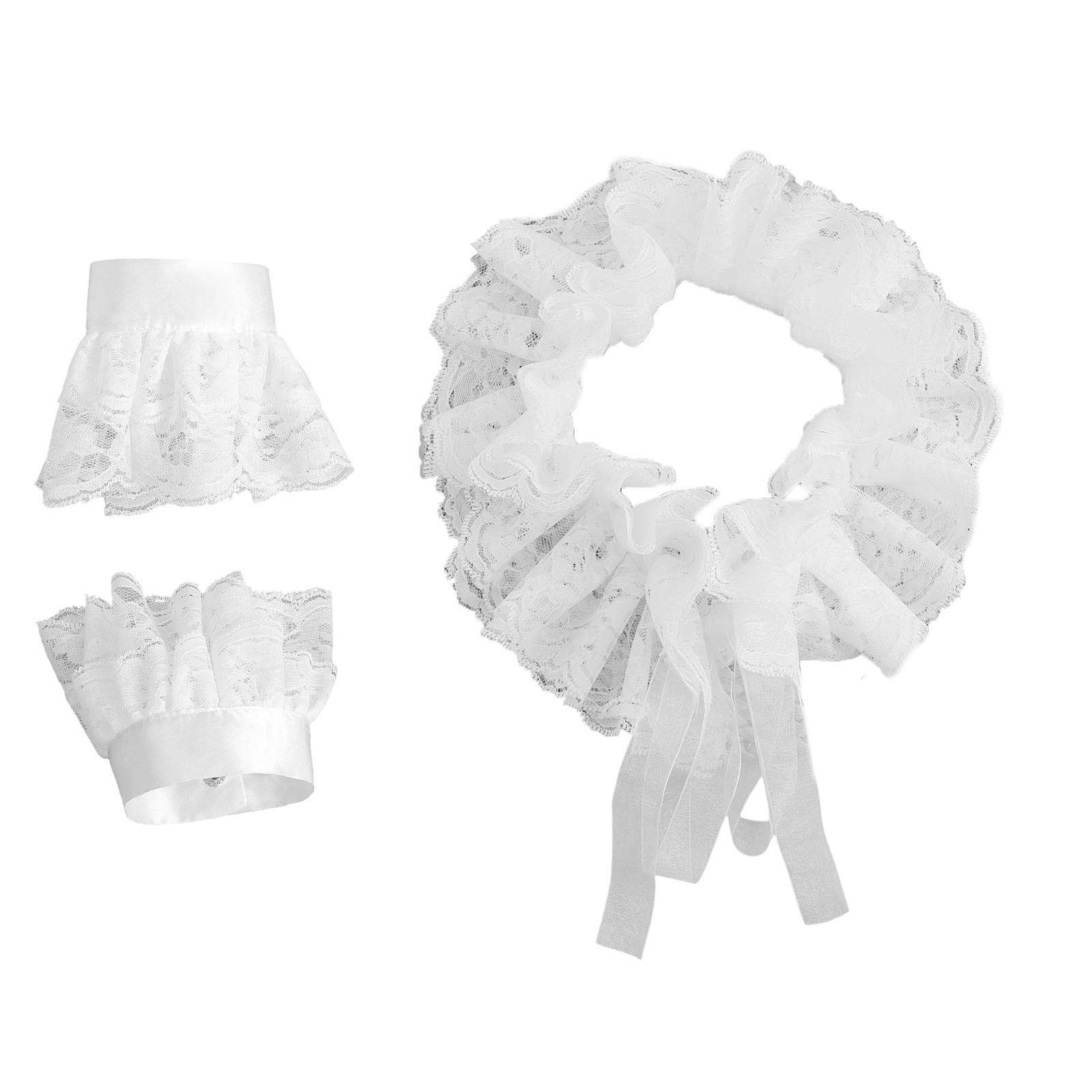 

Elegant Detachable Lace Neckpiece And Cuffs Set Halloween Costume Accessories For Vintage Inspired Fashion Outfits