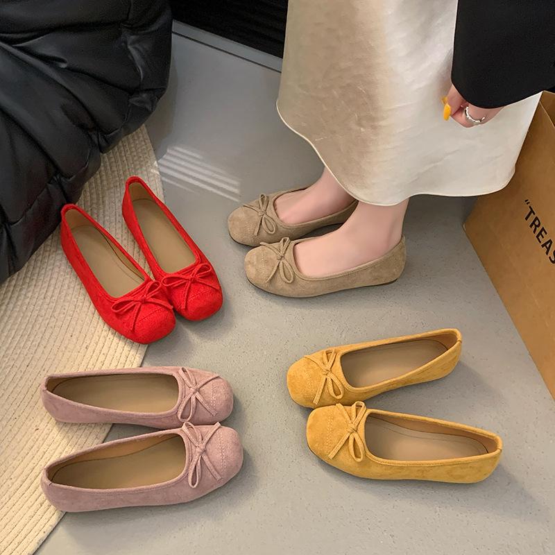French red light mouth single shoes female 2025 spring new fairy style with skirt versatile beanie shoes Mary Jane shoes